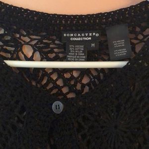 Doncaster Sweaters - Doncaster open weave black sweater. Doncaster Sweaters - Doncaster open weave black sweater.